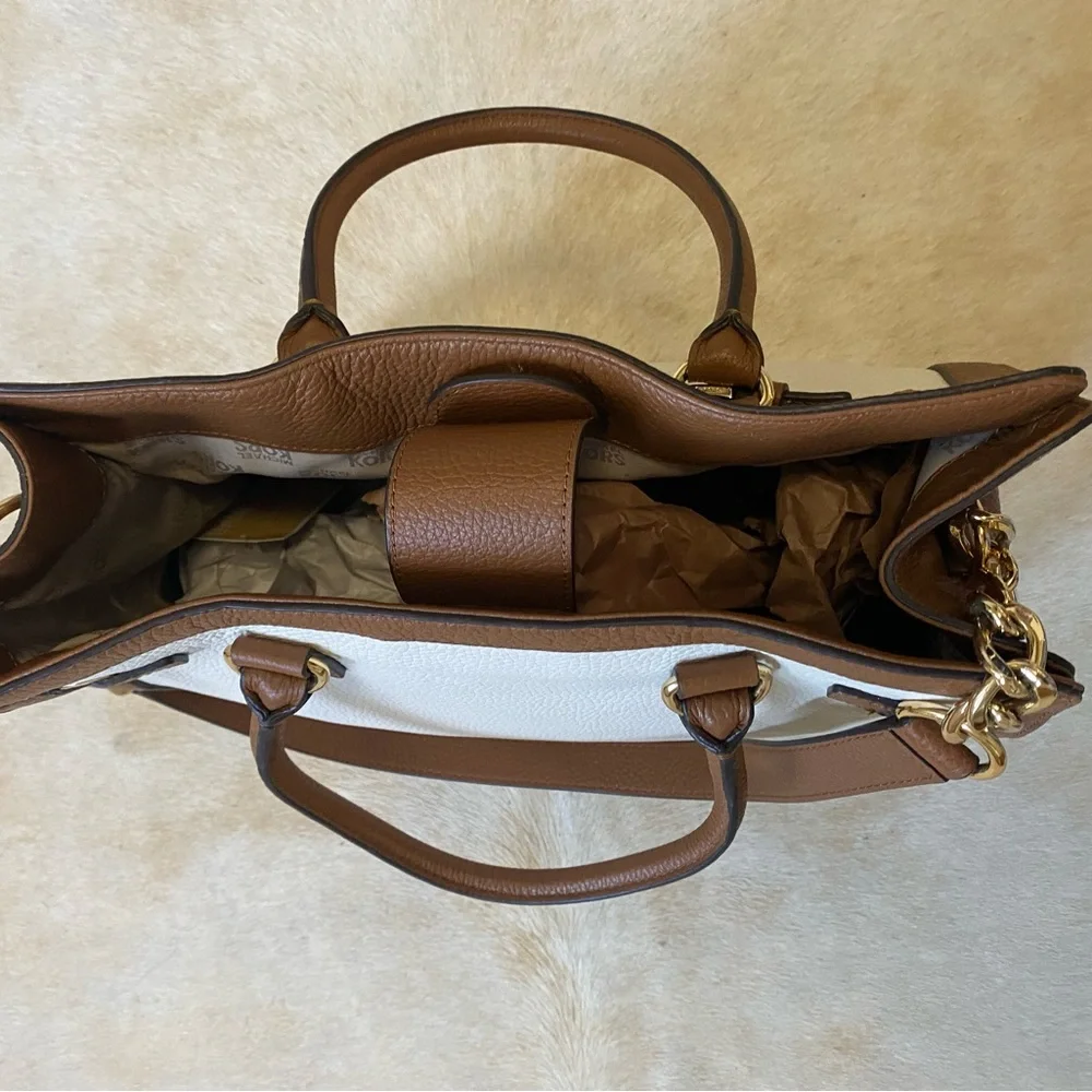 Michael Kors Tan and Cream Tote Bag